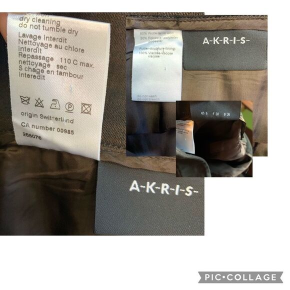 Akris Dark chocolate Brown Wool blend straight leg Trouser dress Pants 6 lined - Picture 14 of 14